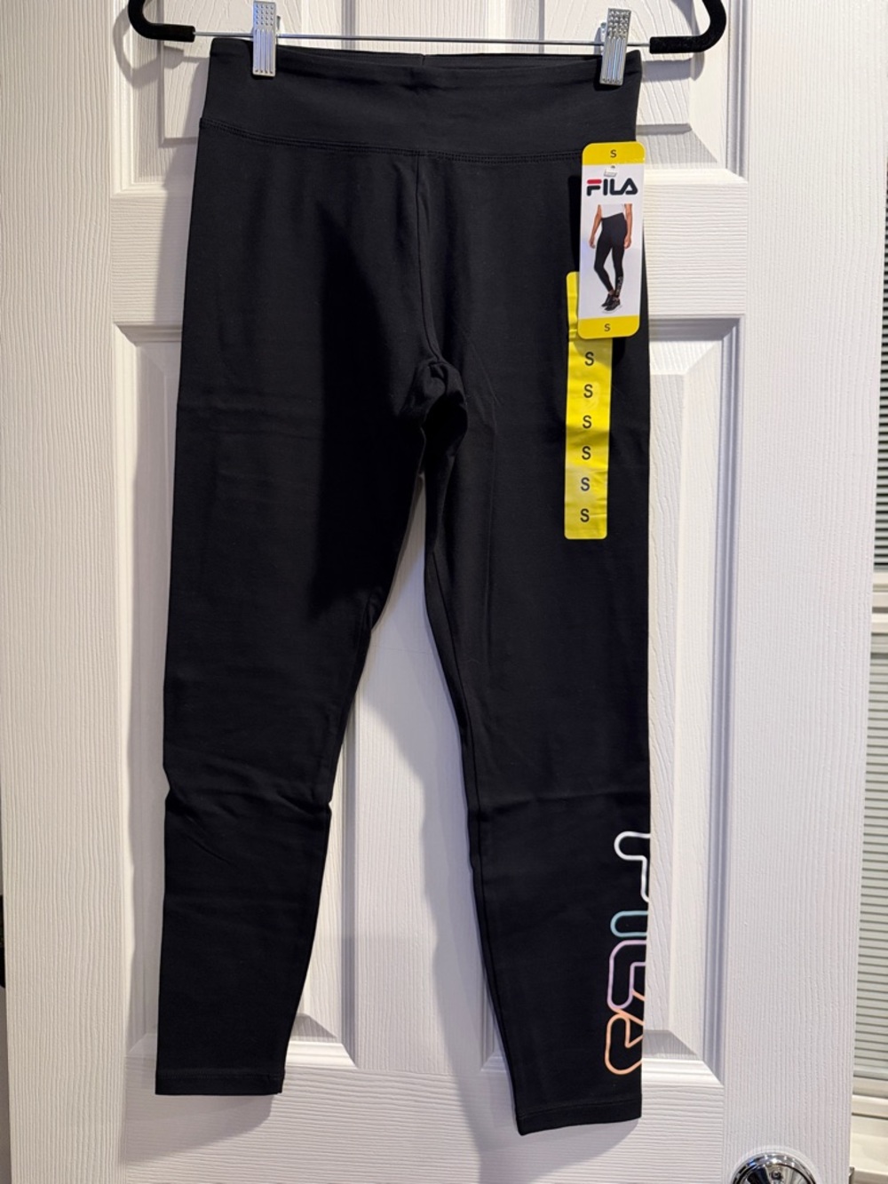 Fila Womens Small Black Logo Leggings - Black NWT